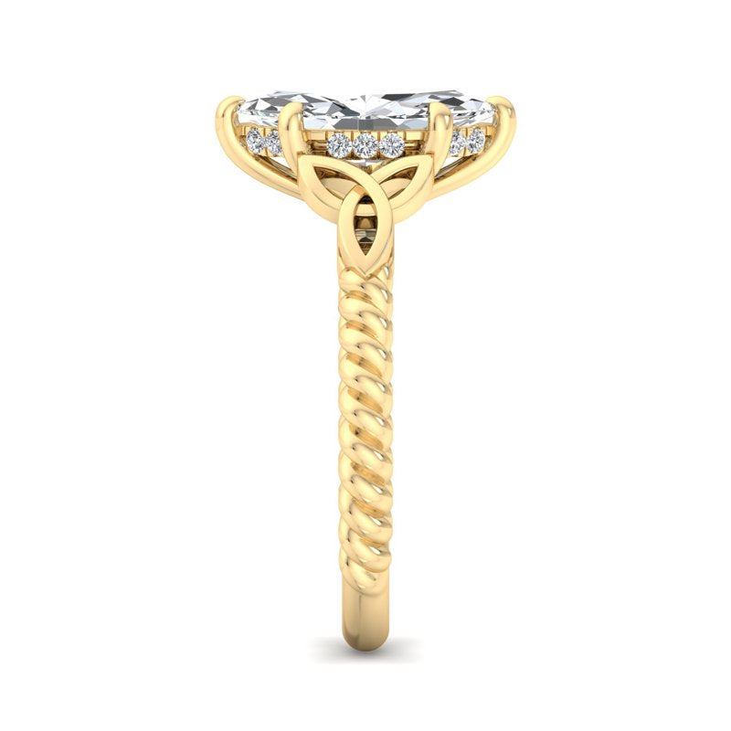 Twisted Vine Artisan Marquise Lab Grown Diamond Center Engagement Ring