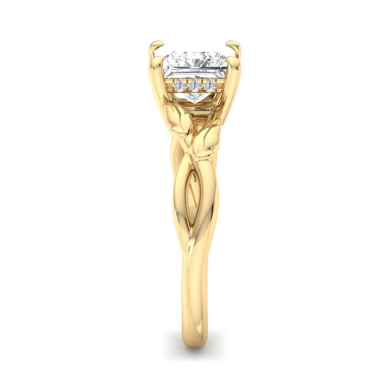 Nature-Inspired Princess Lab Grown Diamond Center Engagement Ring