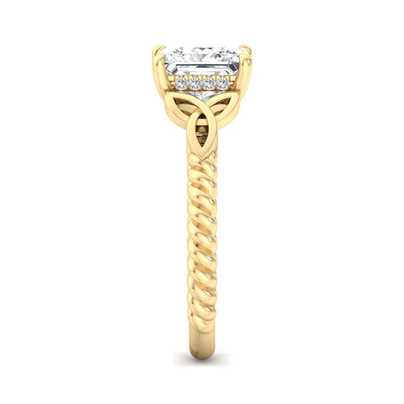 Twisted Vine Artisan Princess Lab Grown Diamond Center Engagement Ring