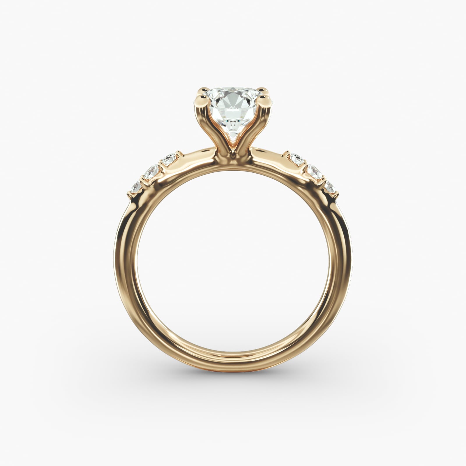 Graduated Sparkle Round Lab Grown Diamond Center Engagement Ring