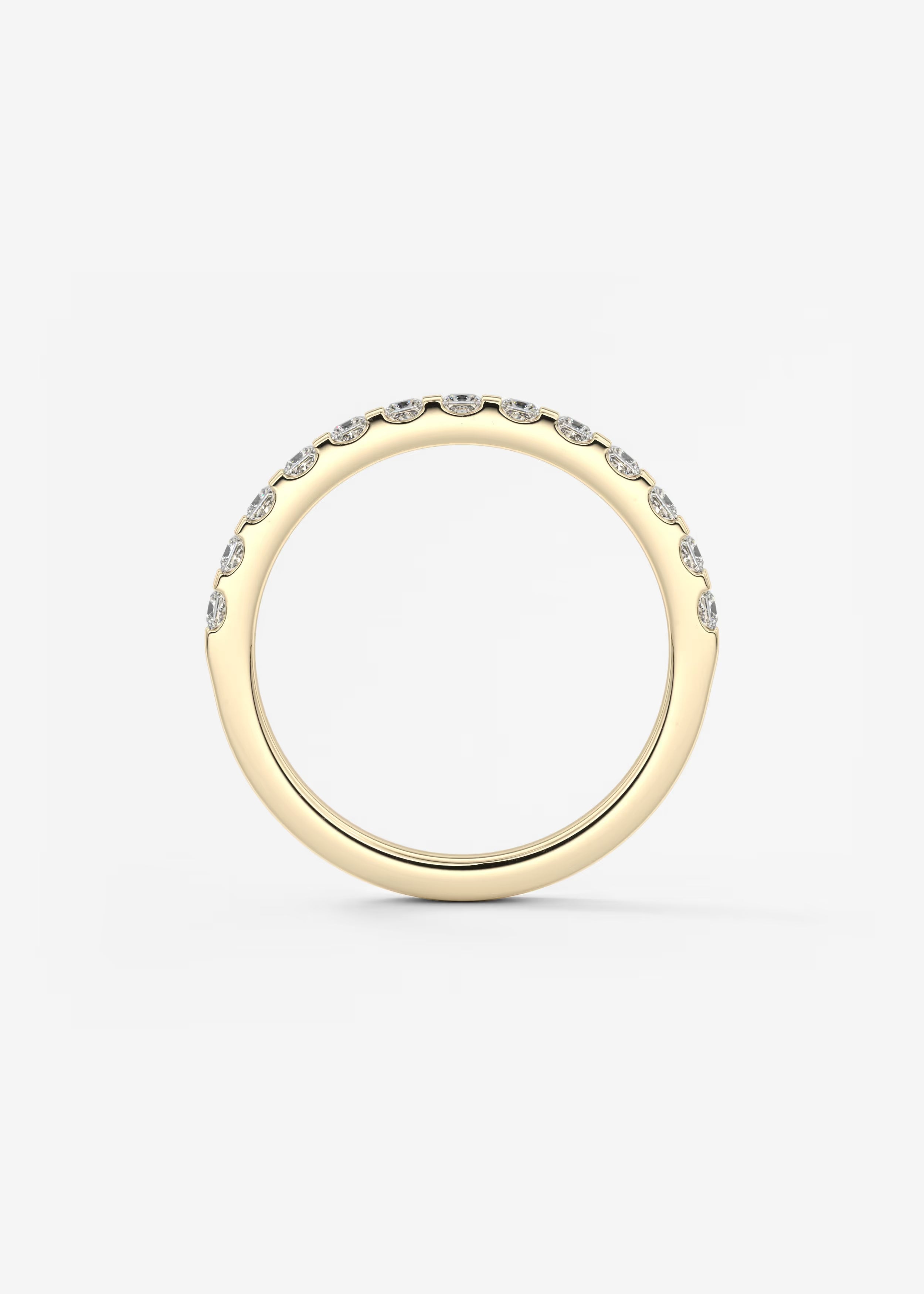Gold Channel‑Set Band with Square Lab‑Grown Diamonds in Full Eternity Design