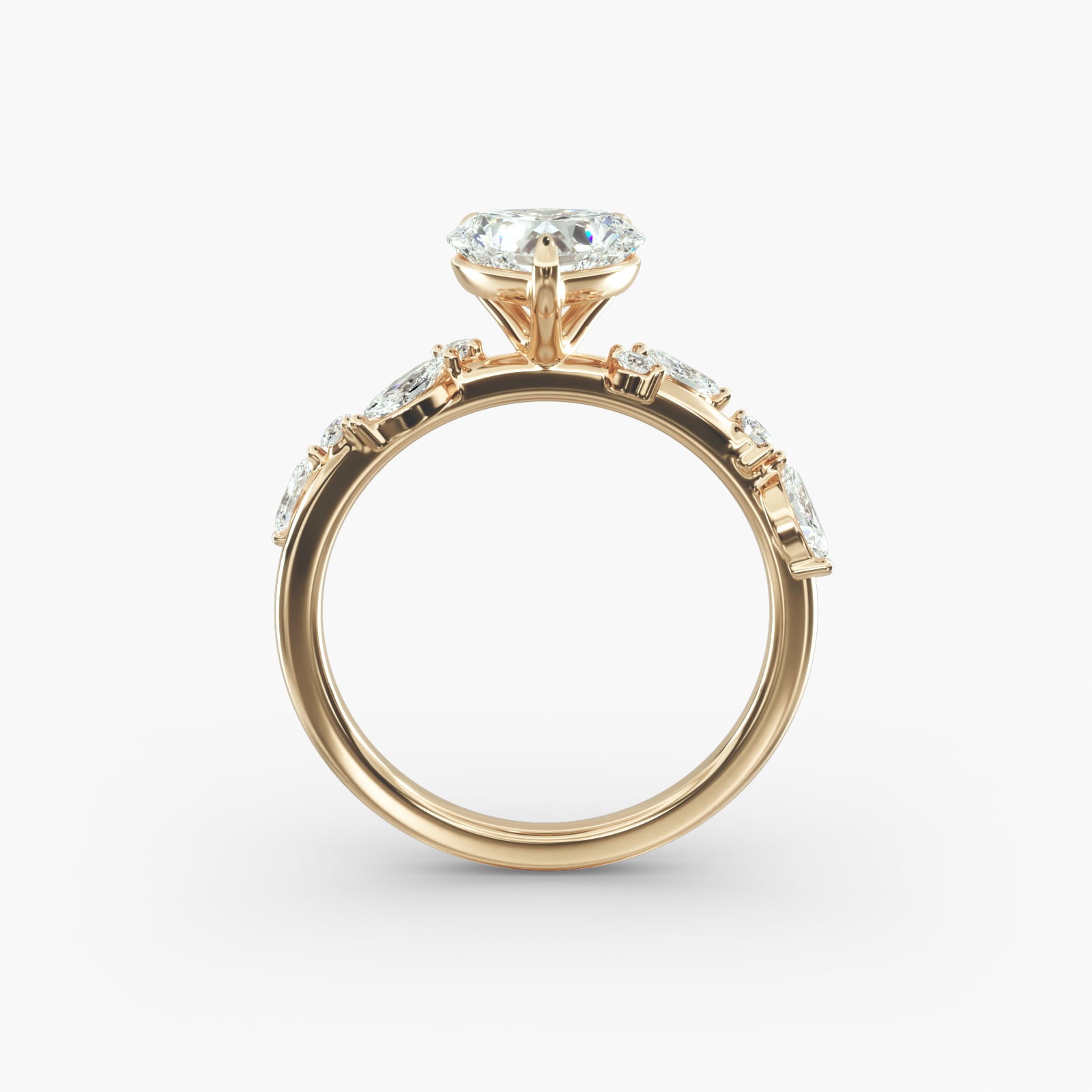 Symphony of Light Floral Heart Lab Grown Diamond Center Engagement Ring