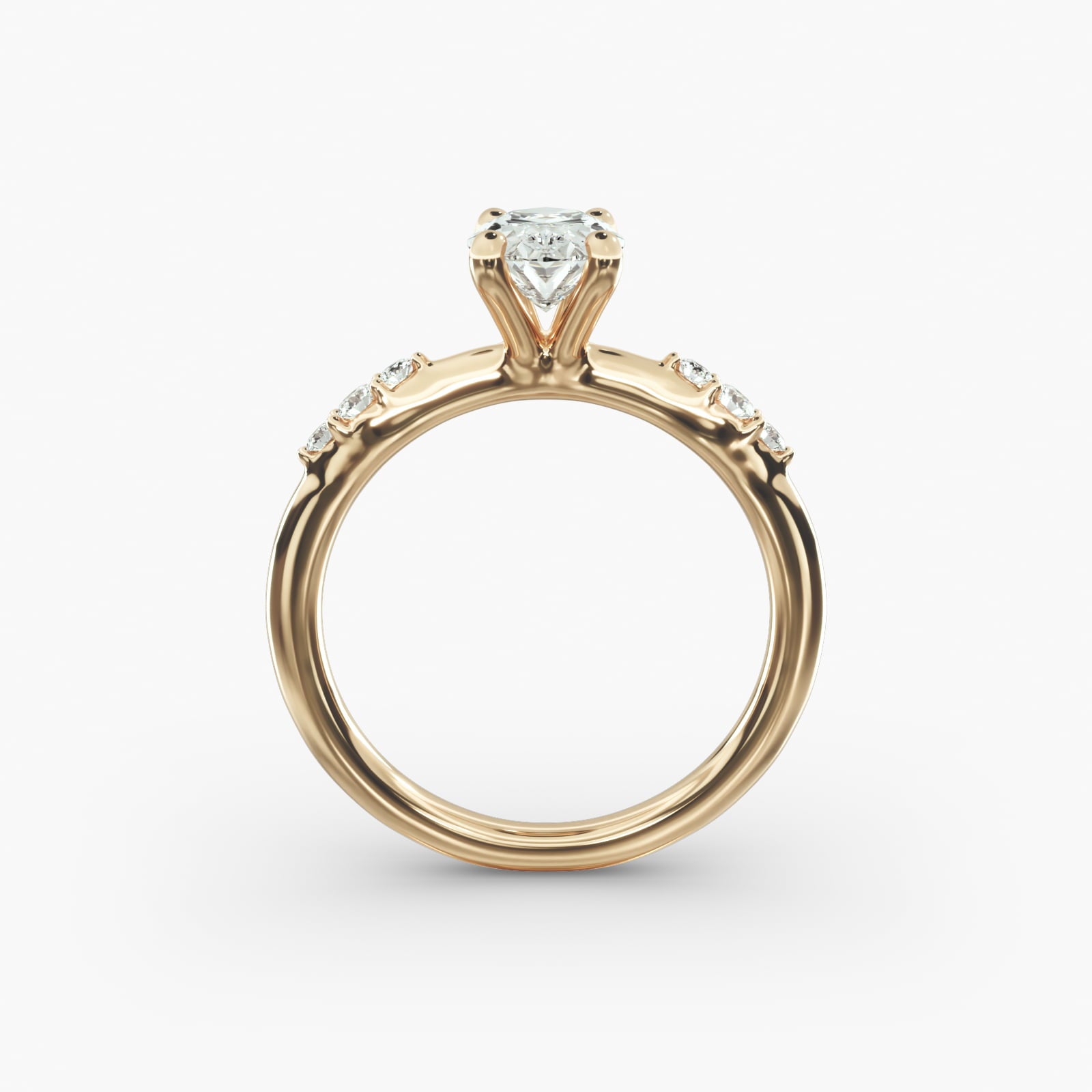 Graduated Sparkle Oval Lab Grown Diamond Center Engagement Ring