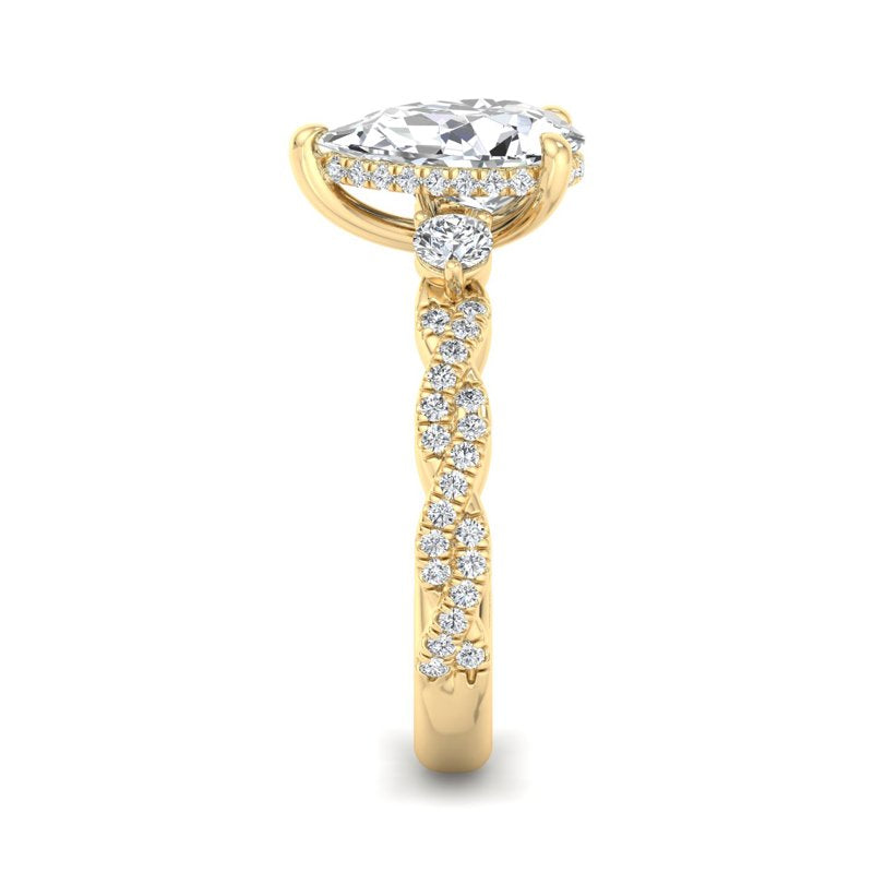 Pear Lab Grown Diamond Center Engagement Ring