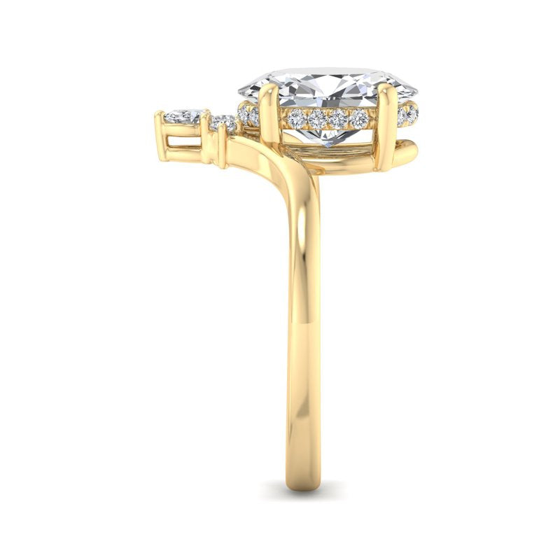Radiant Tiered Sparkle Oval Lab Grown Diamond Center Engagement Ring