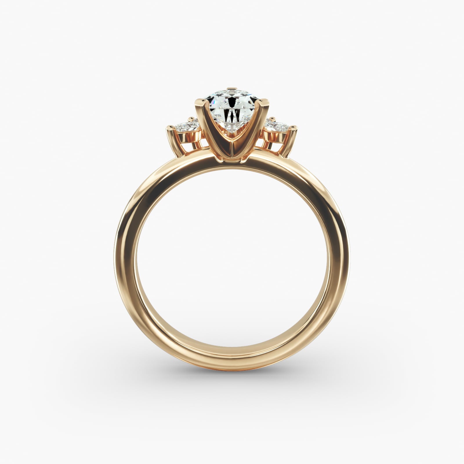 Crown Bloom Halo Pear Lab Grown Diamond Center Engagement Ring