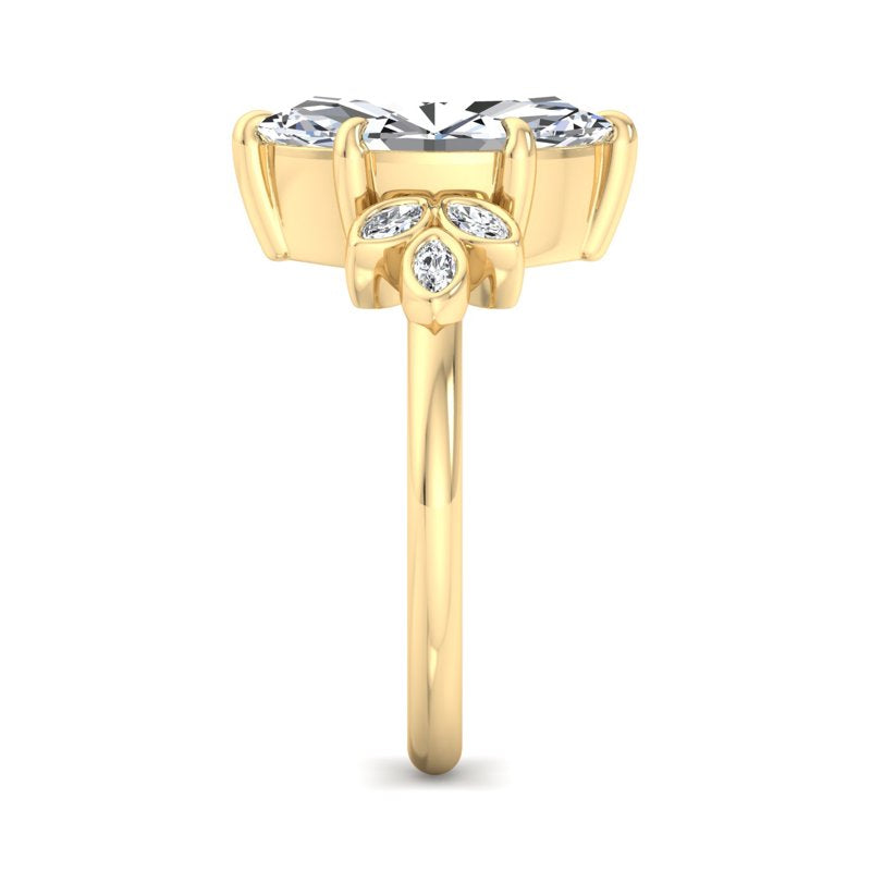 Floral Radiance Marquise Lab Grown Diamond Center Engagement Ring