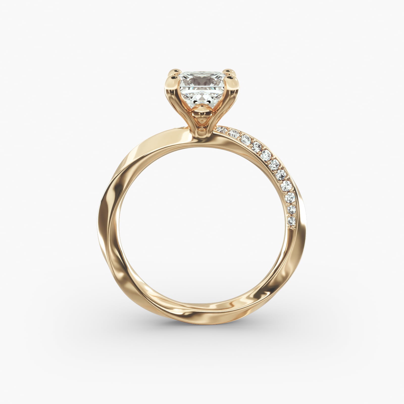 Twisted Sparkle Princess Lab Grown Diamond Center Engagement Ring