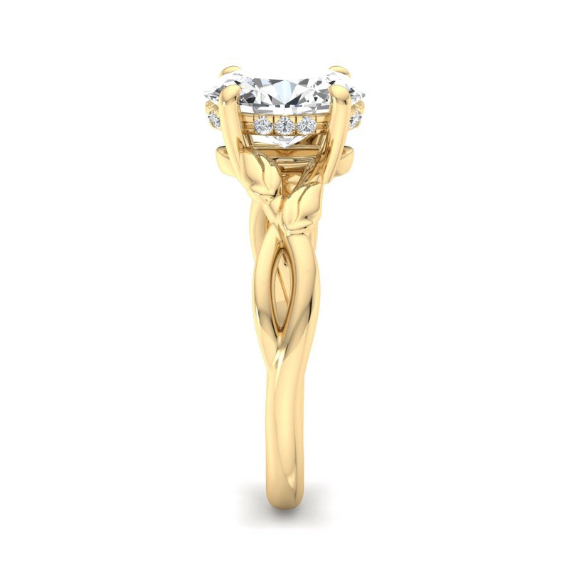 Nature-Inspired Oval Lab Grown Diamond Center Engagement Ring