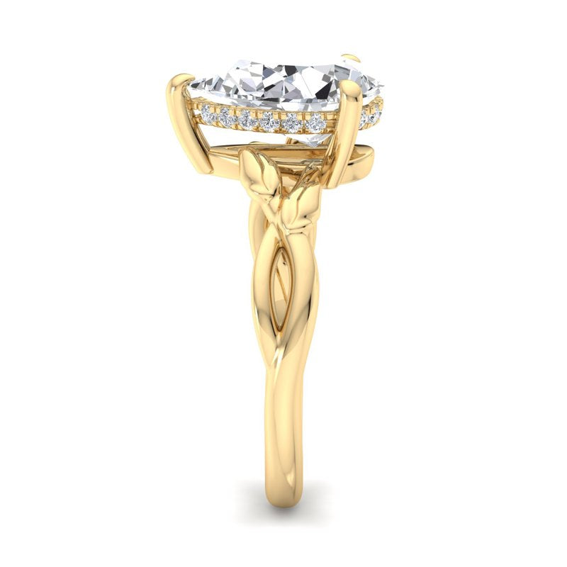 Nature-Inspired Pear Lab Grown Diamond Center Engagement Ring