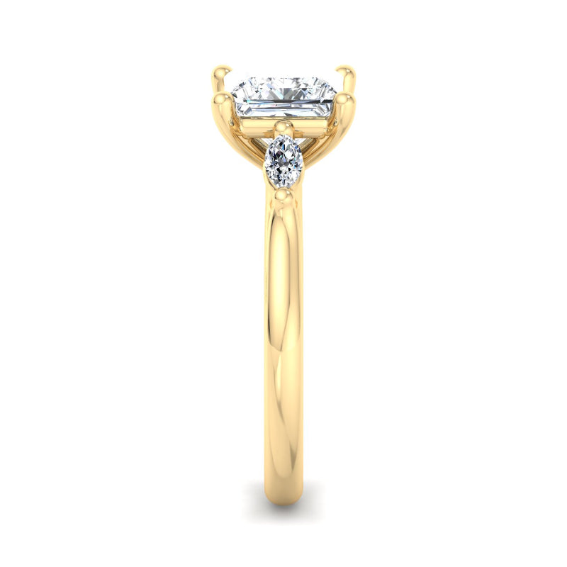 Classic Princess-Cut Center with Side Accents Lab Grown Diamond Center Engagement Ring