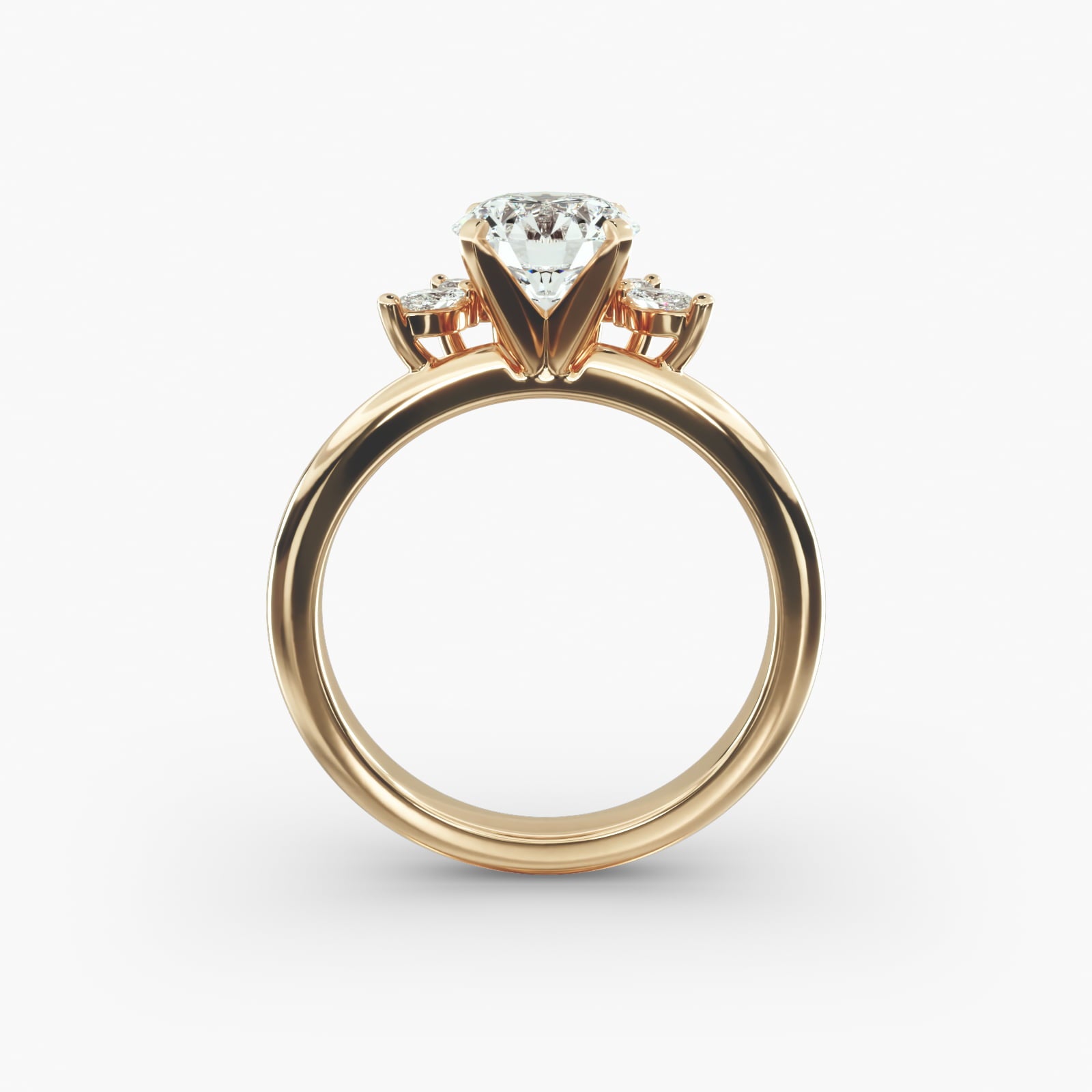 Crown Bloom Halo Round Lab Grown Diamond Center Engagement Ring