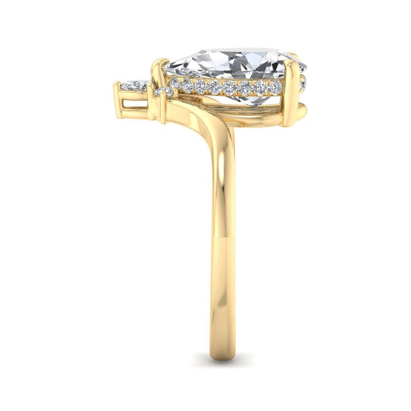 Radiant Tiered Sparkle Pear Lab Grown Diamond Center Engagement Ring