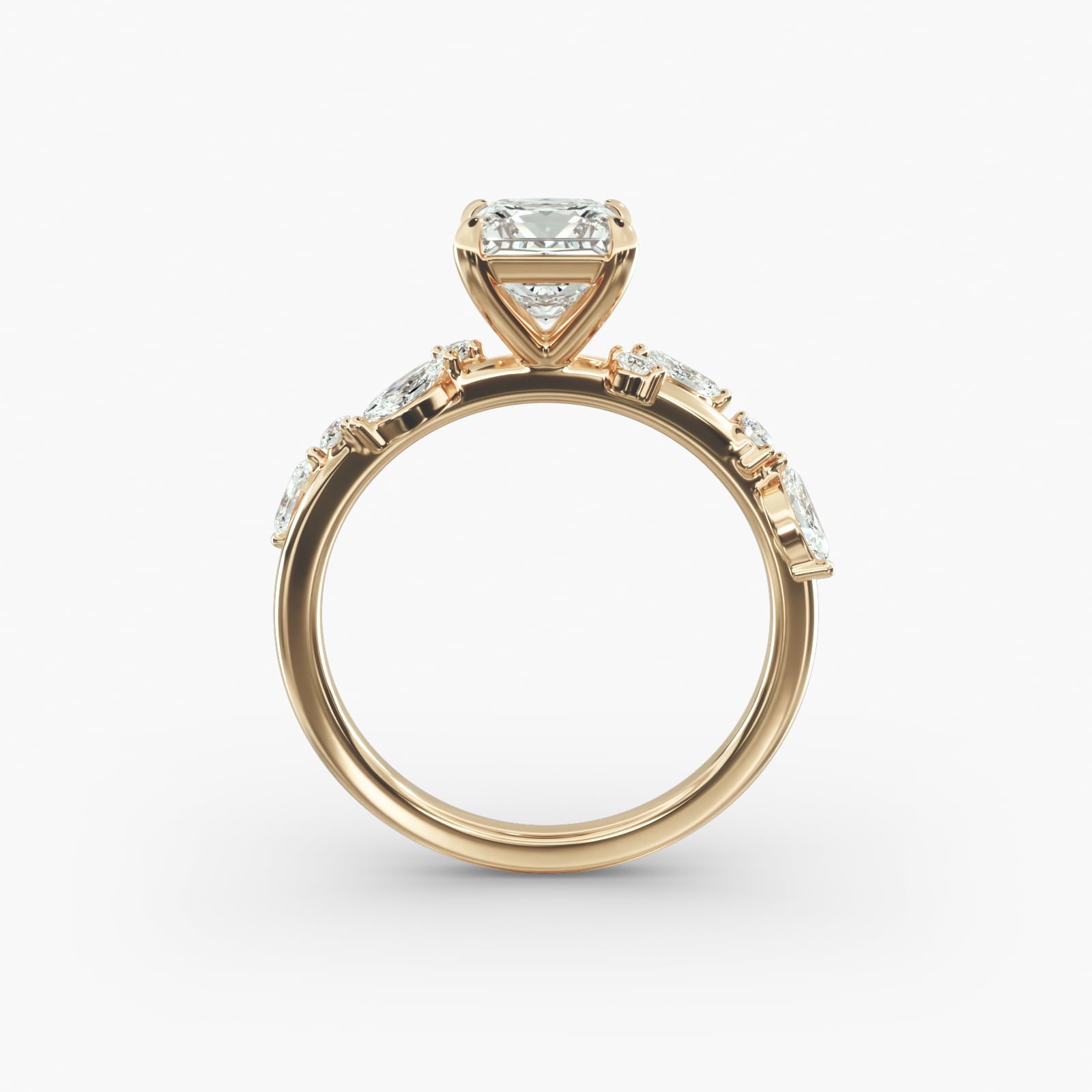 Symphony of Light Floral Princess Lab Grown Diamond Center Engagement Ring