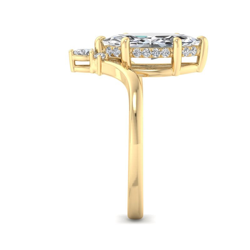 Radiant Tiered Sparkle Marquise Lab Grown Diamond Center Engagement Ring