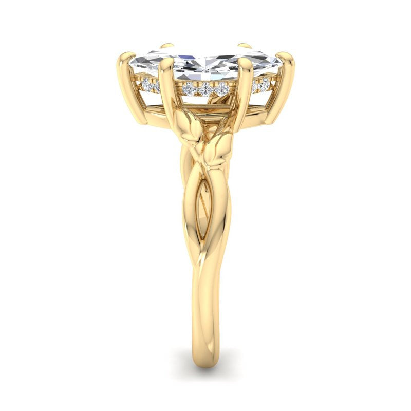 Nature-Inspired Marquise Lab Grown Diamond Center Engagement Ring