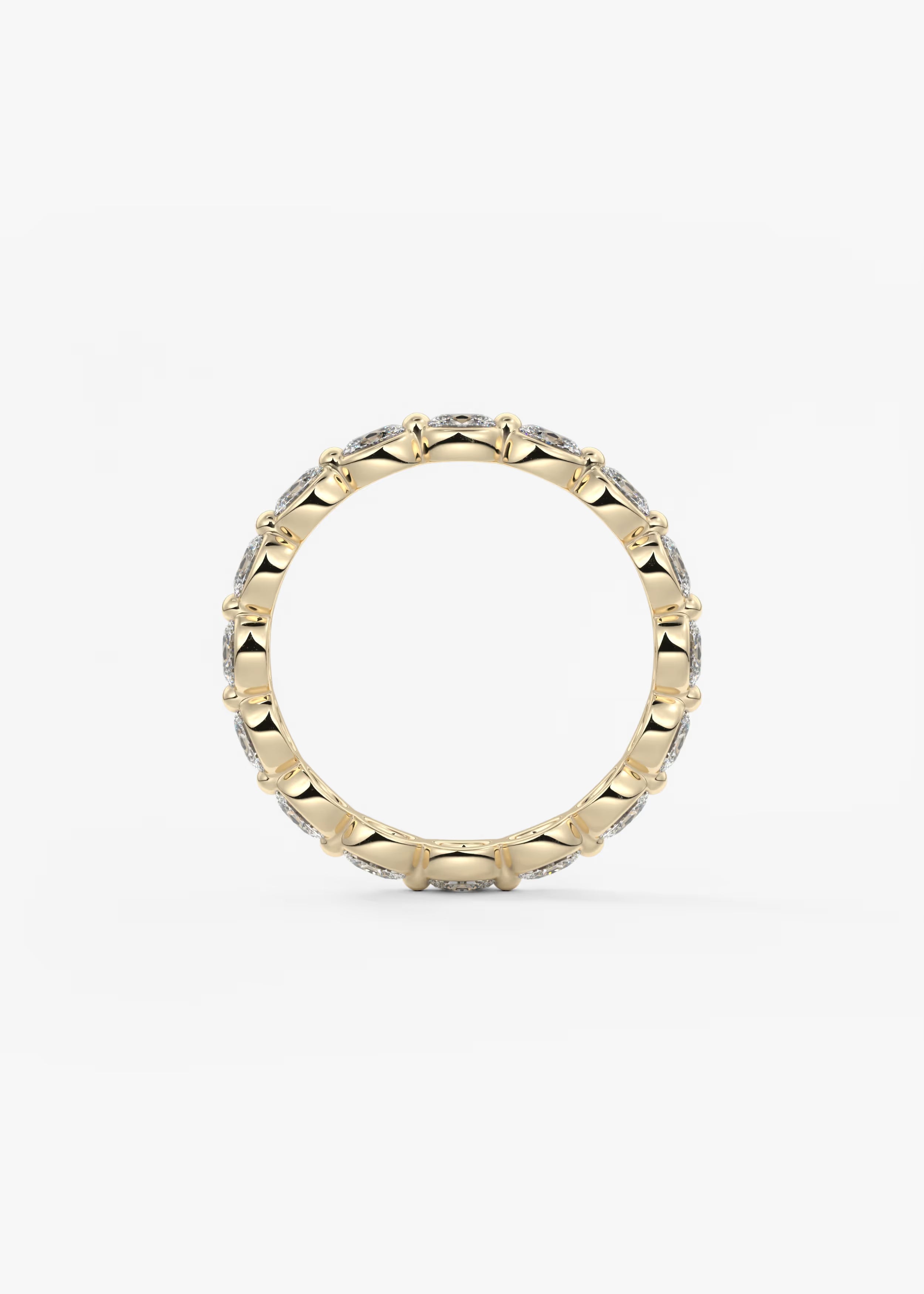 Gold Full Eternity Band with Oval Bezel‑Set Round Lab‑Grown Diamonds