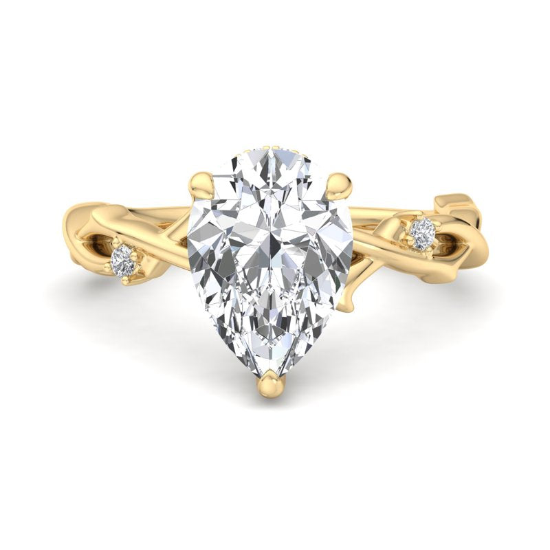 Intertwined Grace Pear Lab Grown Diamond Center Engagement Ring