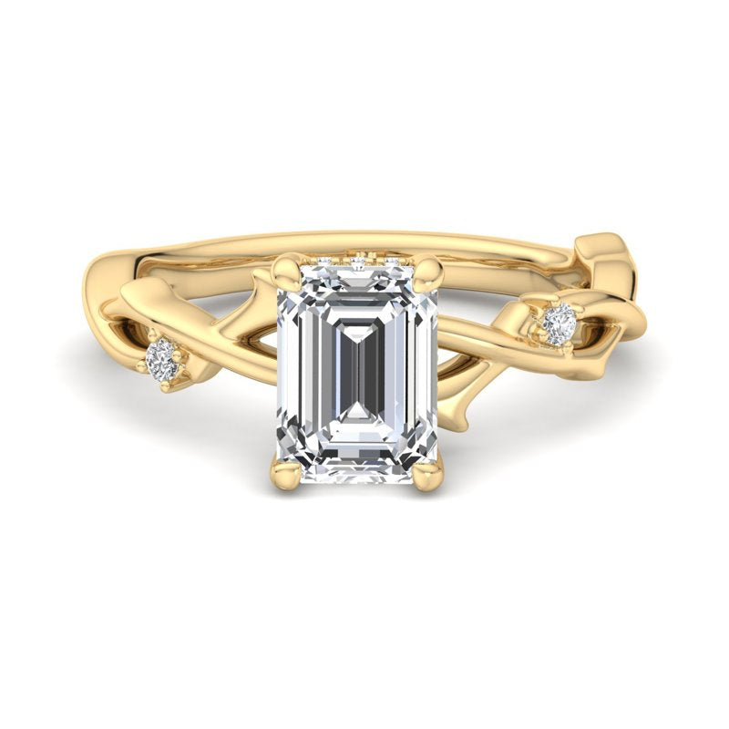 Intertwined Grace Emerald Lab Grown Diamond Center Engagement Ring