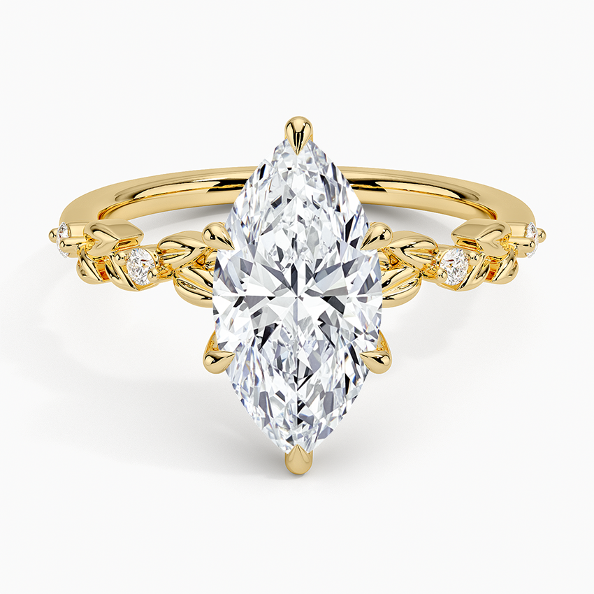 Vine Bloom Milgrain Marquise Lab Grown Diamond Center Engagement Ring
