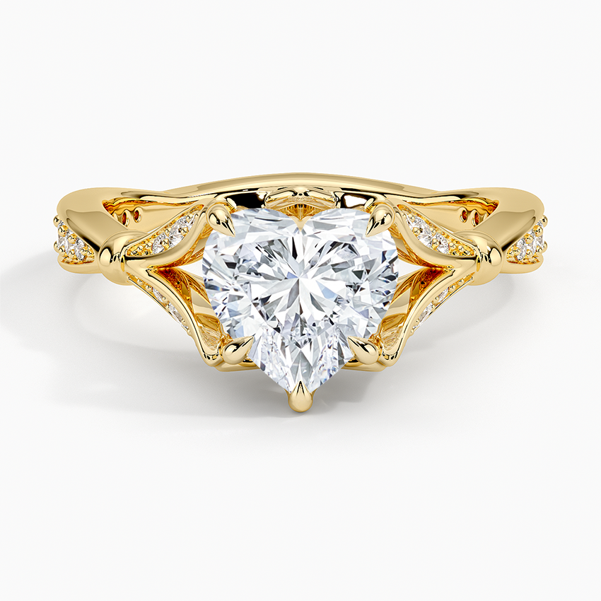 Leaf Embrace Split-Shank Heart Lab Grown Diamond Center Engagement Ring