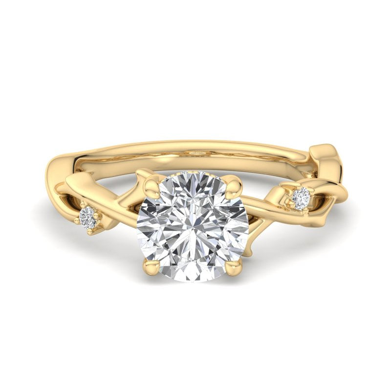 Intertwined Grace Round Lab Grown Diamond Center Engagement Ring