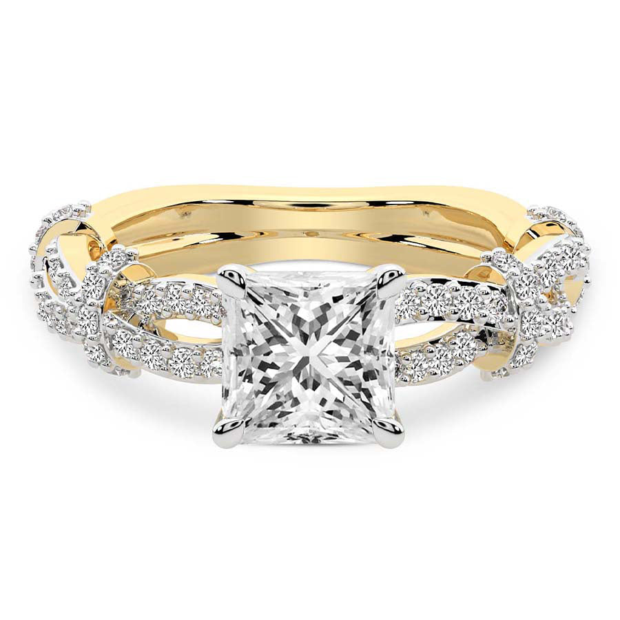 Twisted Brilliance Dual-Tone princess Lab Grown Diamond Center Engagement Ring