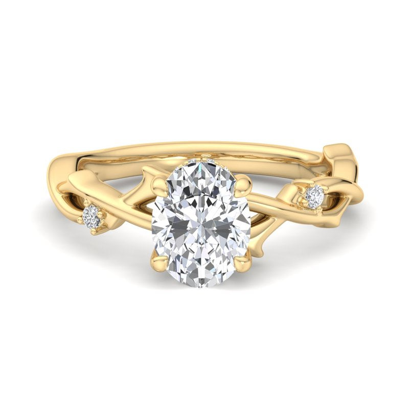 Intertwined Grace Oval Lab Grown Diamond Center Engagement Ring