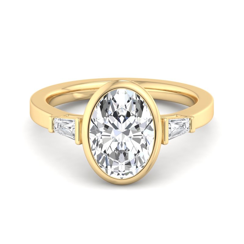 Timeless Bezel-Set Oval Lab Grown Diamond Center Engagement Ring