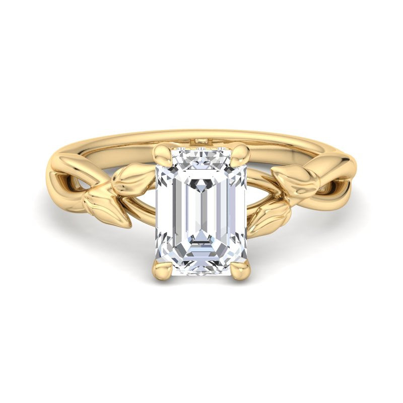 Nature-Inspired Emerald Lab Grown Diamond Center Engagement Ring