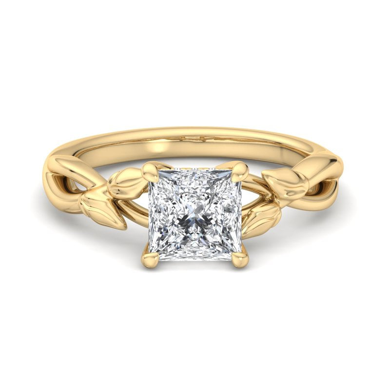 Nature-Inspired Princess Lab Grown Diamond Center Engagement Ring