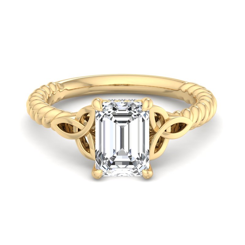 Twisted Vine Artisan Emerald Lab Grown Diamond Center Engagement Ring