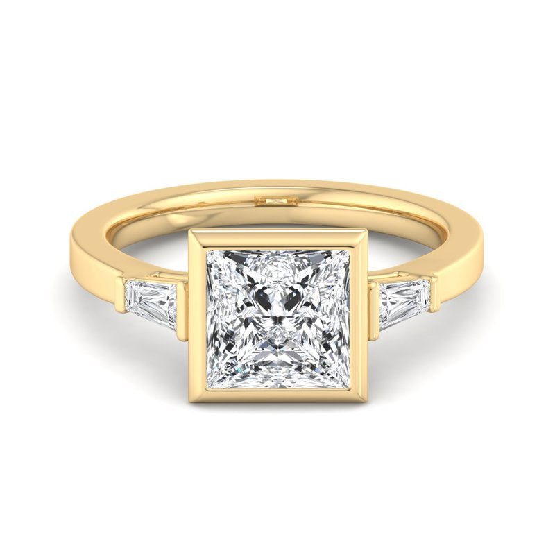 Timeless Bezel-Set Princess Lab Grown Diamond Center Engagement Ring