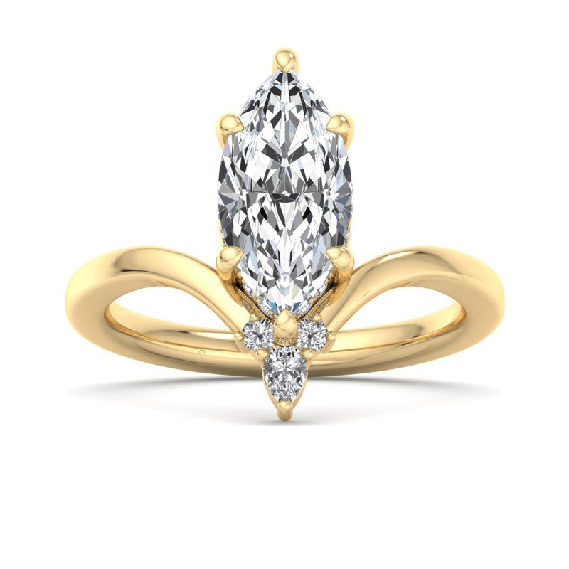 Radiant Tiered Sparkle Marquise Lab Grown Diamond Center Engagement Ring