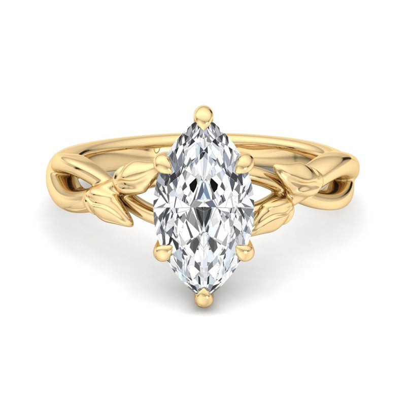 Nature-Inspired Marquise Lab Grown Diamond Center Engagement Ring