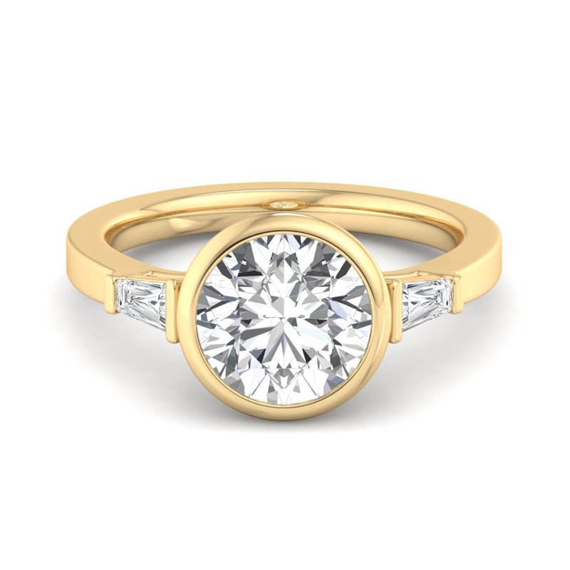 Timeless Bezel-Set Round Lab Grown Diamond Center Engagement Ring