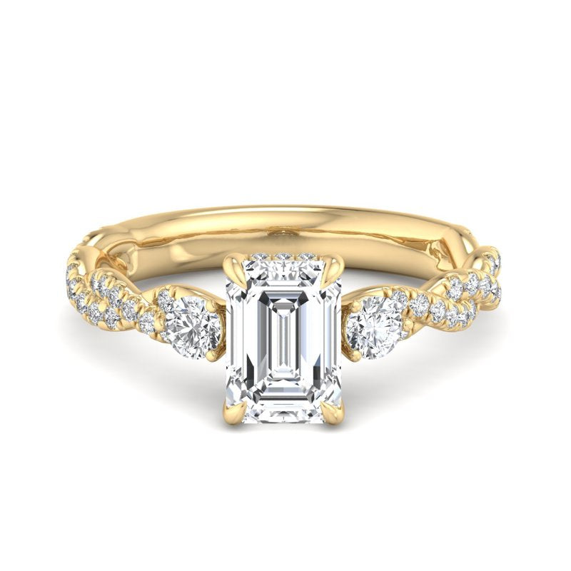 Emerald Lab Grown Diamond Center Engagement Ring