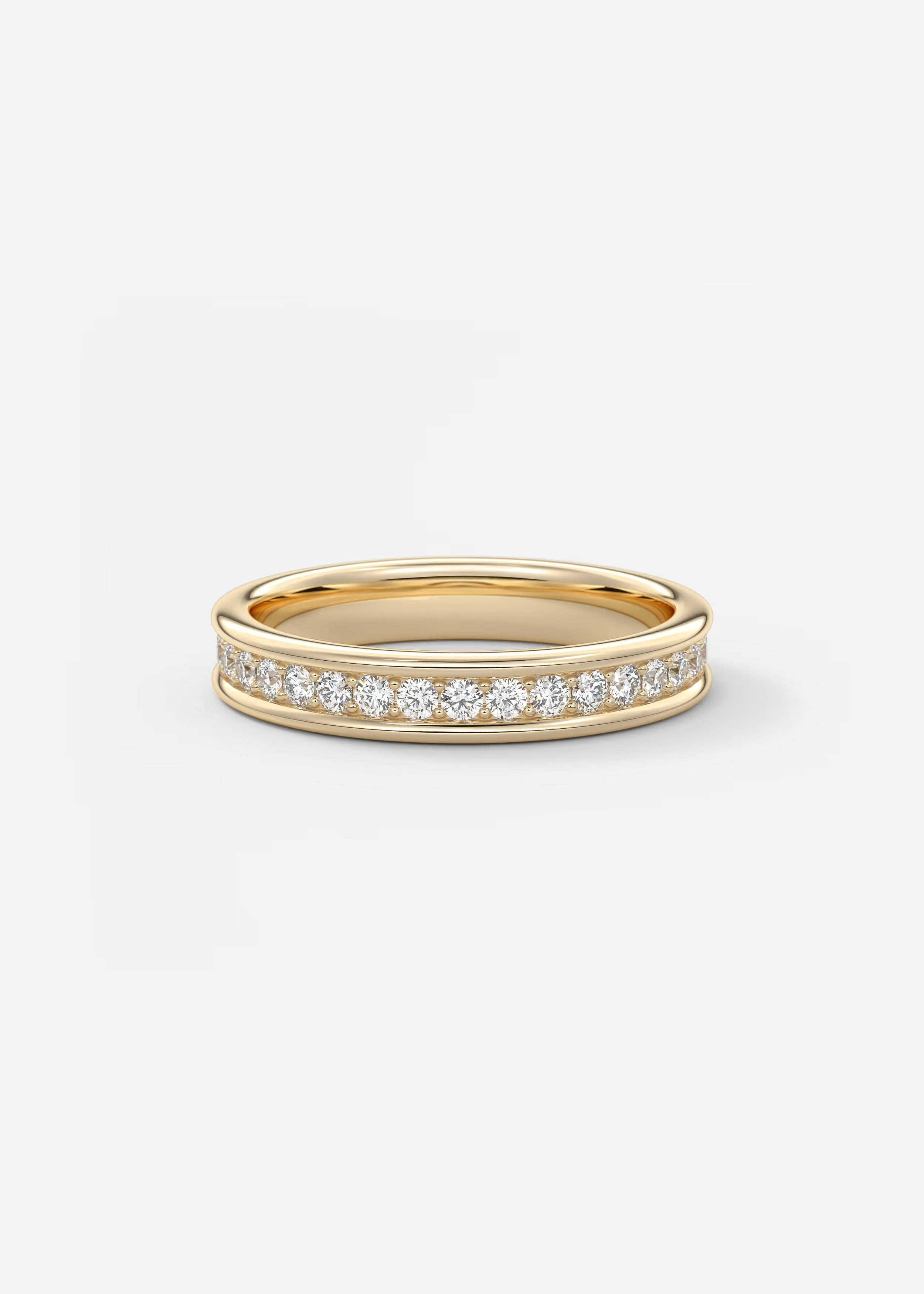 Gold Channel‑Set Eternity Band with Round Lab‑Grown Diamonds