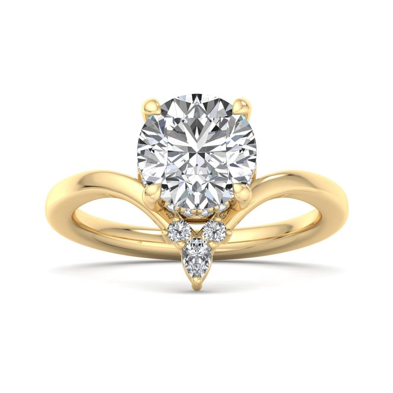 Radiant Tiered Sparkle Round Lab Grown Diamond Center Engagement Ring