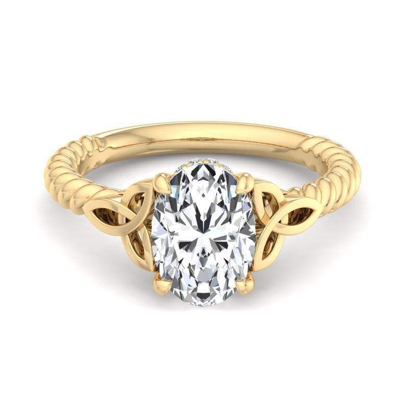 Twisted Vine Artisan Oval Lab Grown Diamond Center Engagement Ring