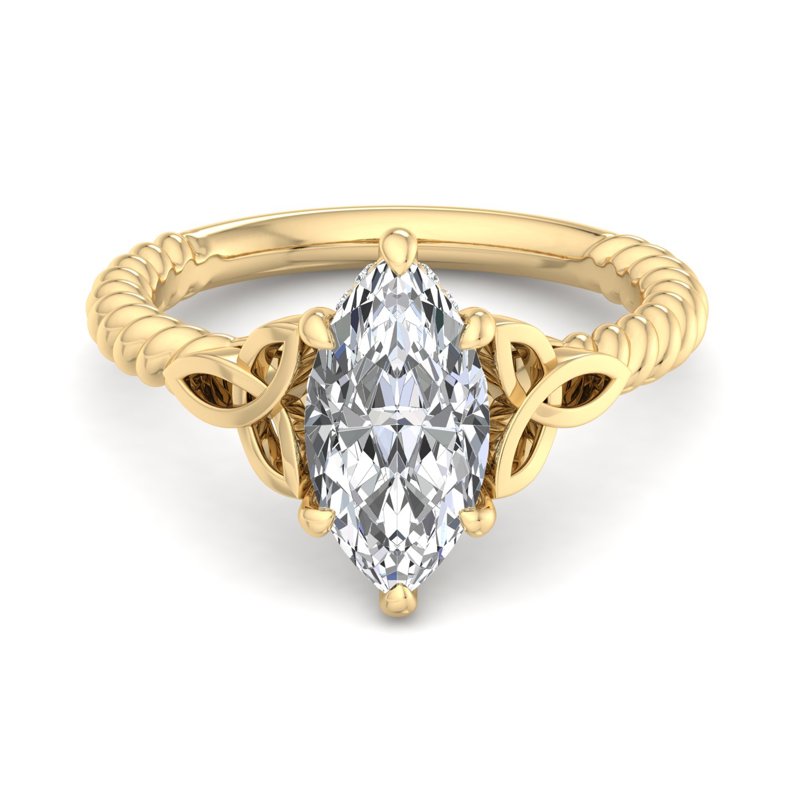 Twisted Vine Artisan Marquise Lab Grown Diamond Center Engagement Ring