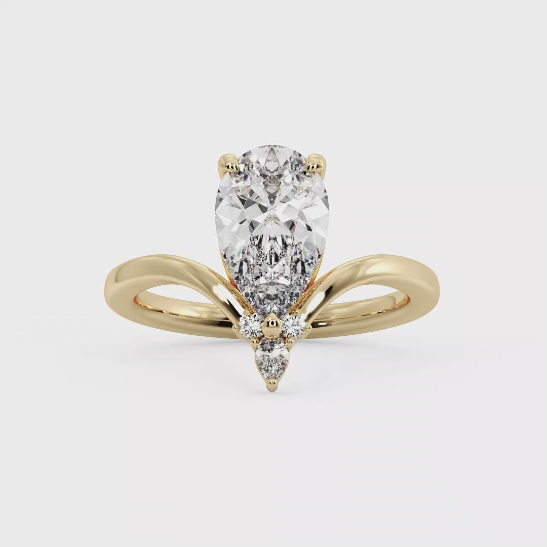 Radiant Tiered Sparkle Pear Lab Grown Diamond Center Engagement Ring