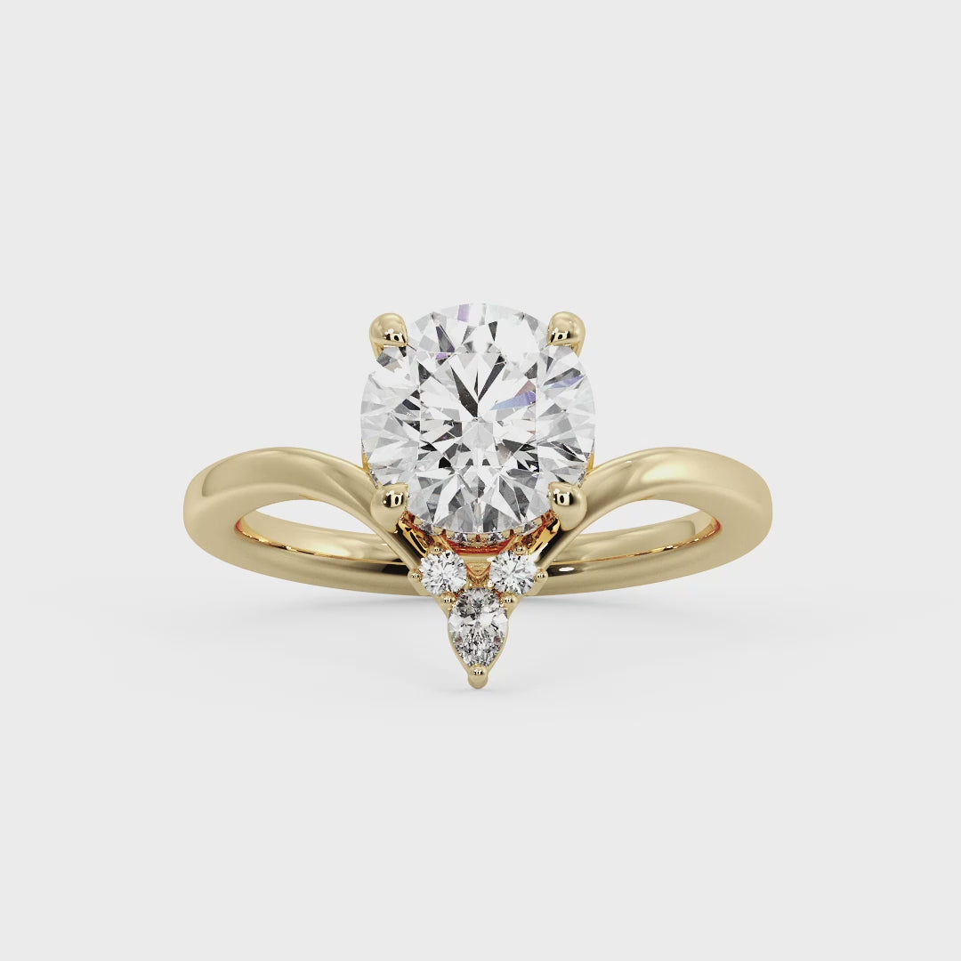 Radiant Tiered Sparkle Round Lab Grown Diamond Center Engagement Ring