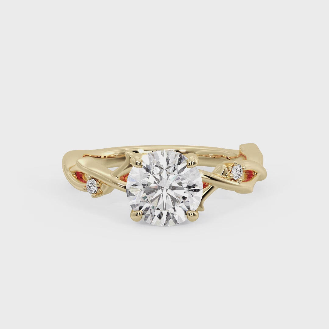 Intertwined Grace Round Lab Grown Diamond Center Engagement Ring