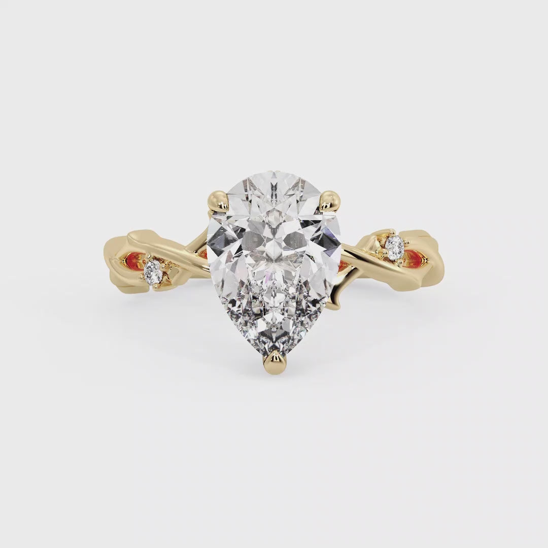 Intertwined Grace Pear Lab Grown Diamond Center Engagement Ring