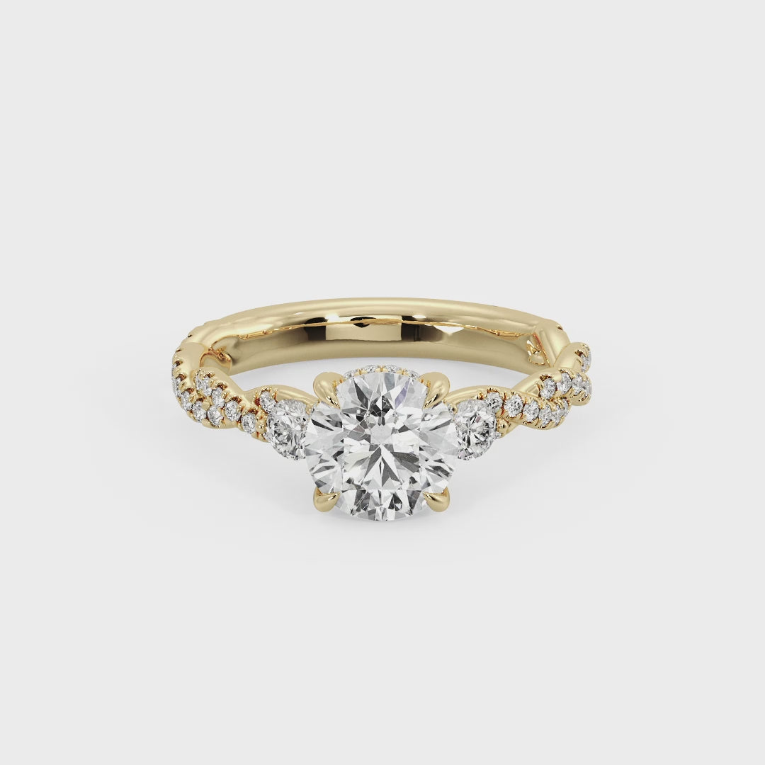 Round Lab Grown Diamond Center Engagement Ring