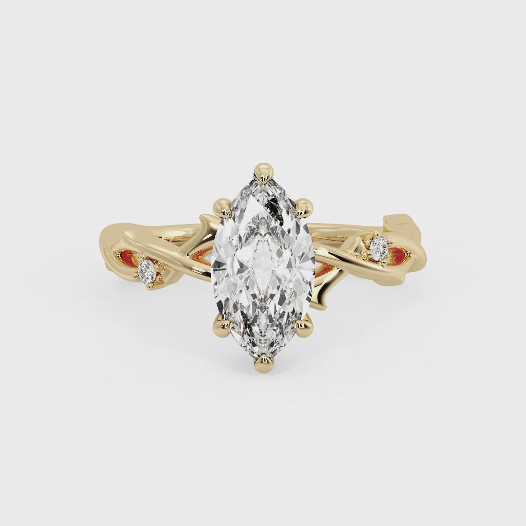 Intertwined Grace Marquise Lab Grown Diamond Center Engagement Ring