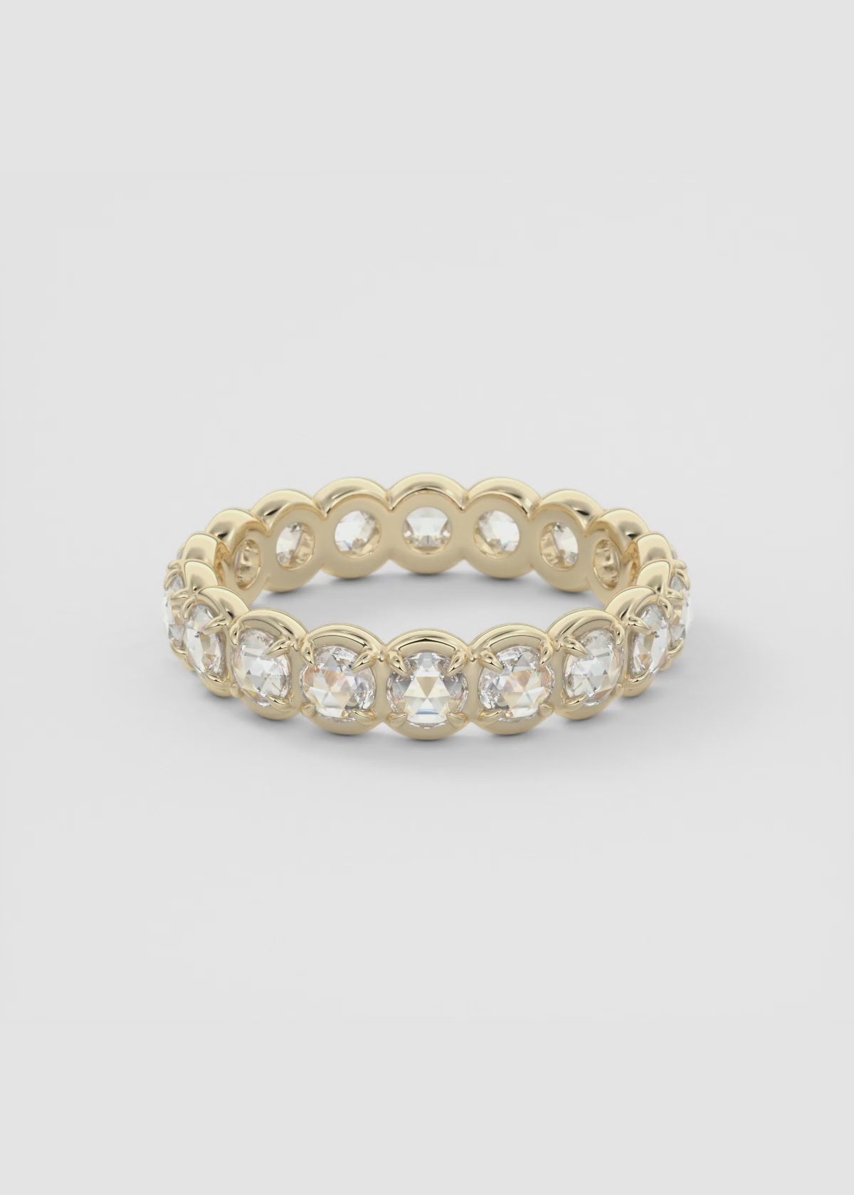 Gold Full Eternity Band with Oval Lab‑Grown Diamonds in Shared Prong Setting