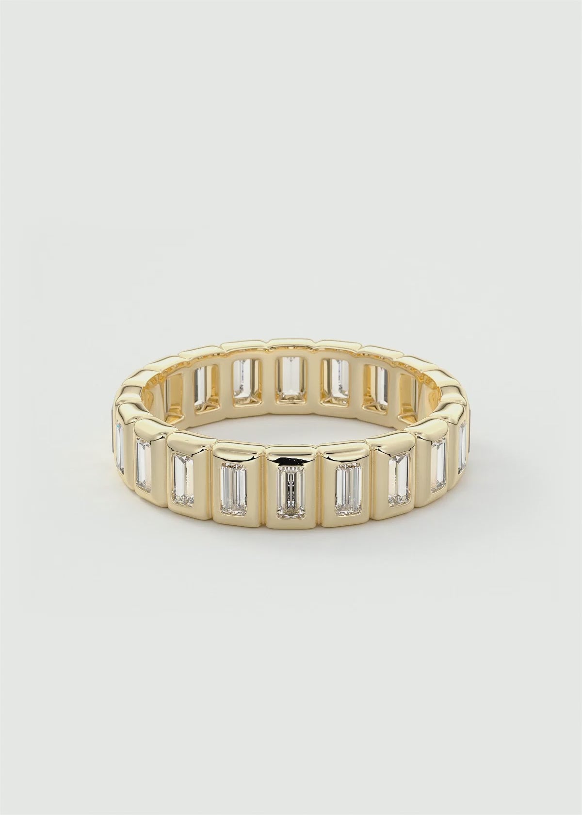 Gold Full Eternity Band with Vertical Emerald‑Cut Lab Diamonds