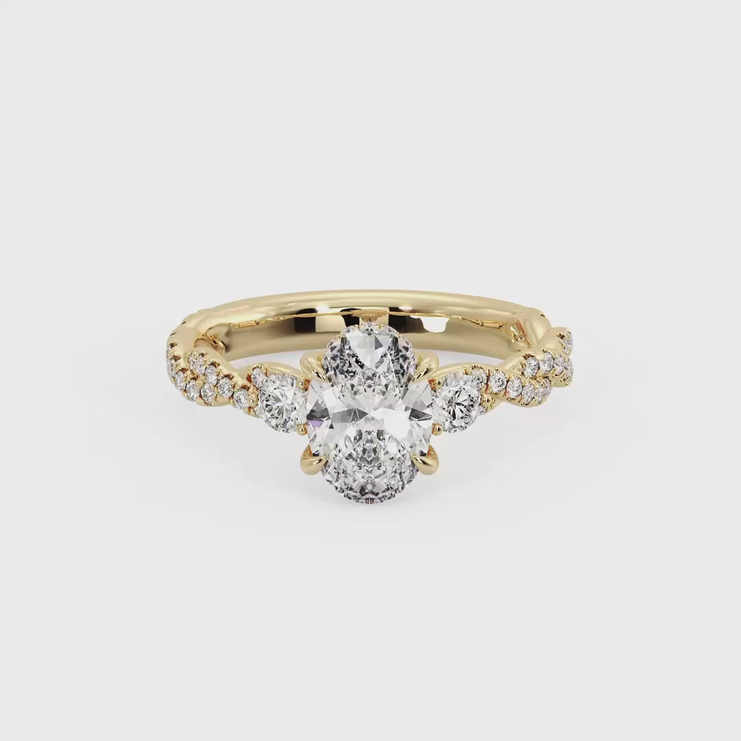Oval Lab Grown Diamond Center Engagement Ring